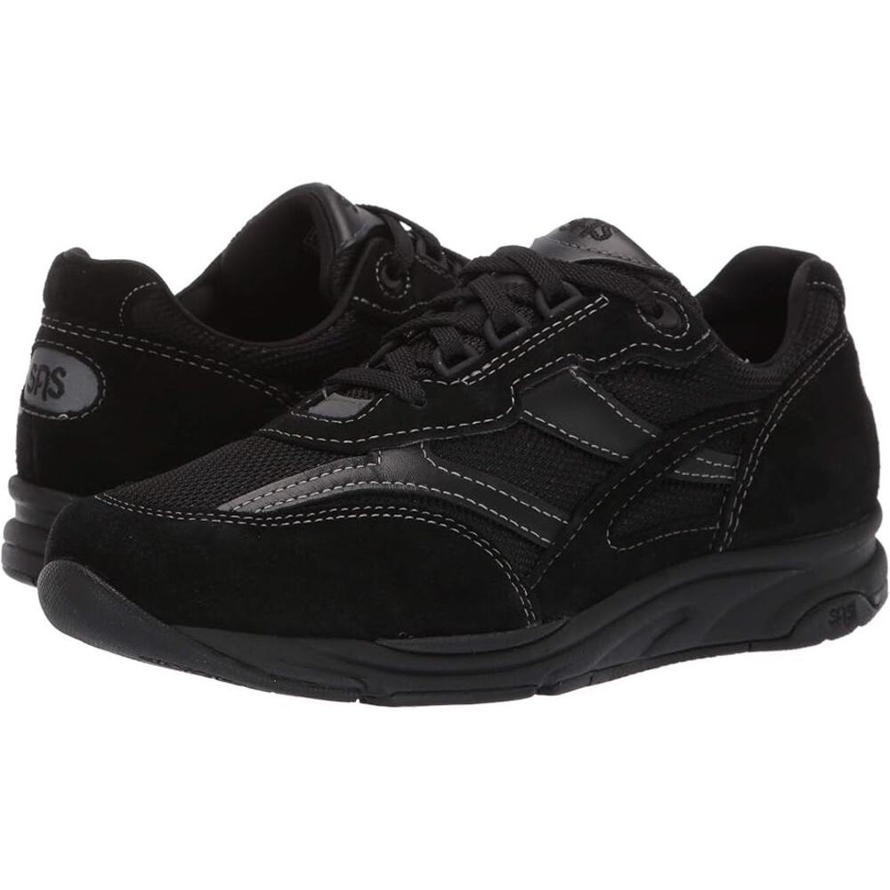 SAS Womens Tour Mesh Comfort Walking Sneakers US 8 Wide Black Athletic EUC
